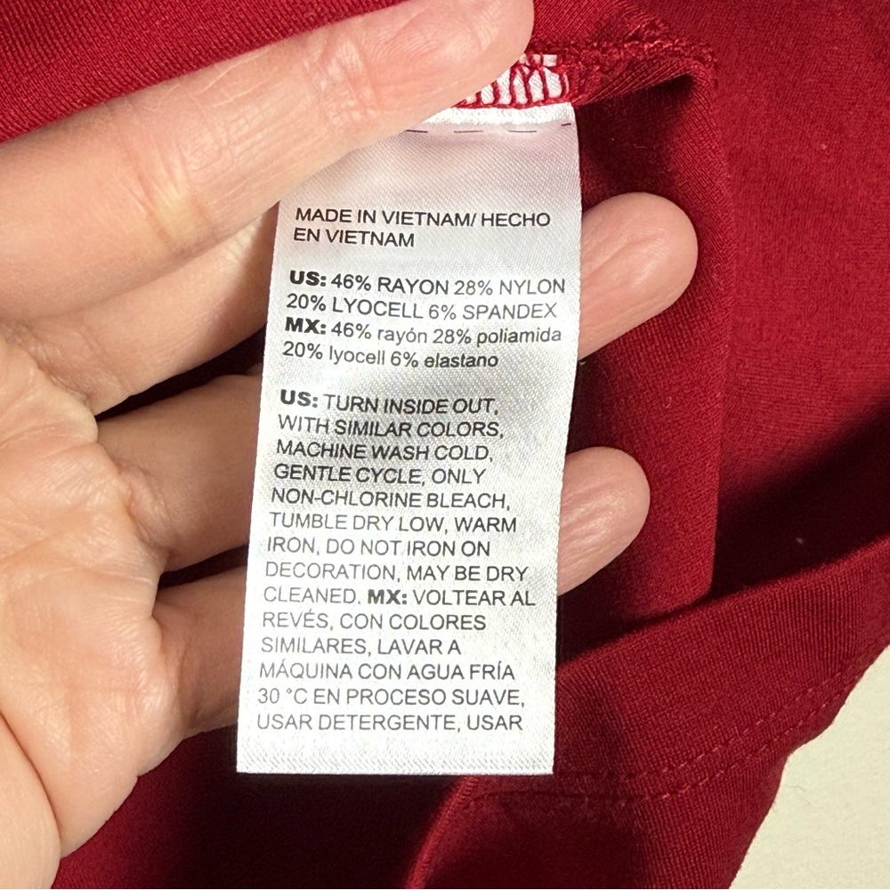 Chico Womens Red Allure Embellished Ponte Top sz 3X Cottagecore Stretch Casual - Picture 6 of 13